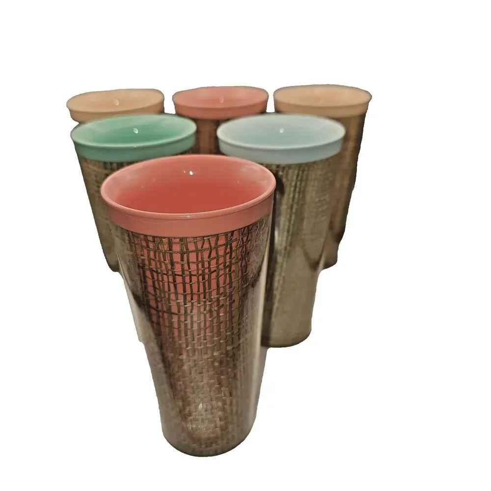 Vintage Raffiaware Tumblers 6 Various Colors *See Note